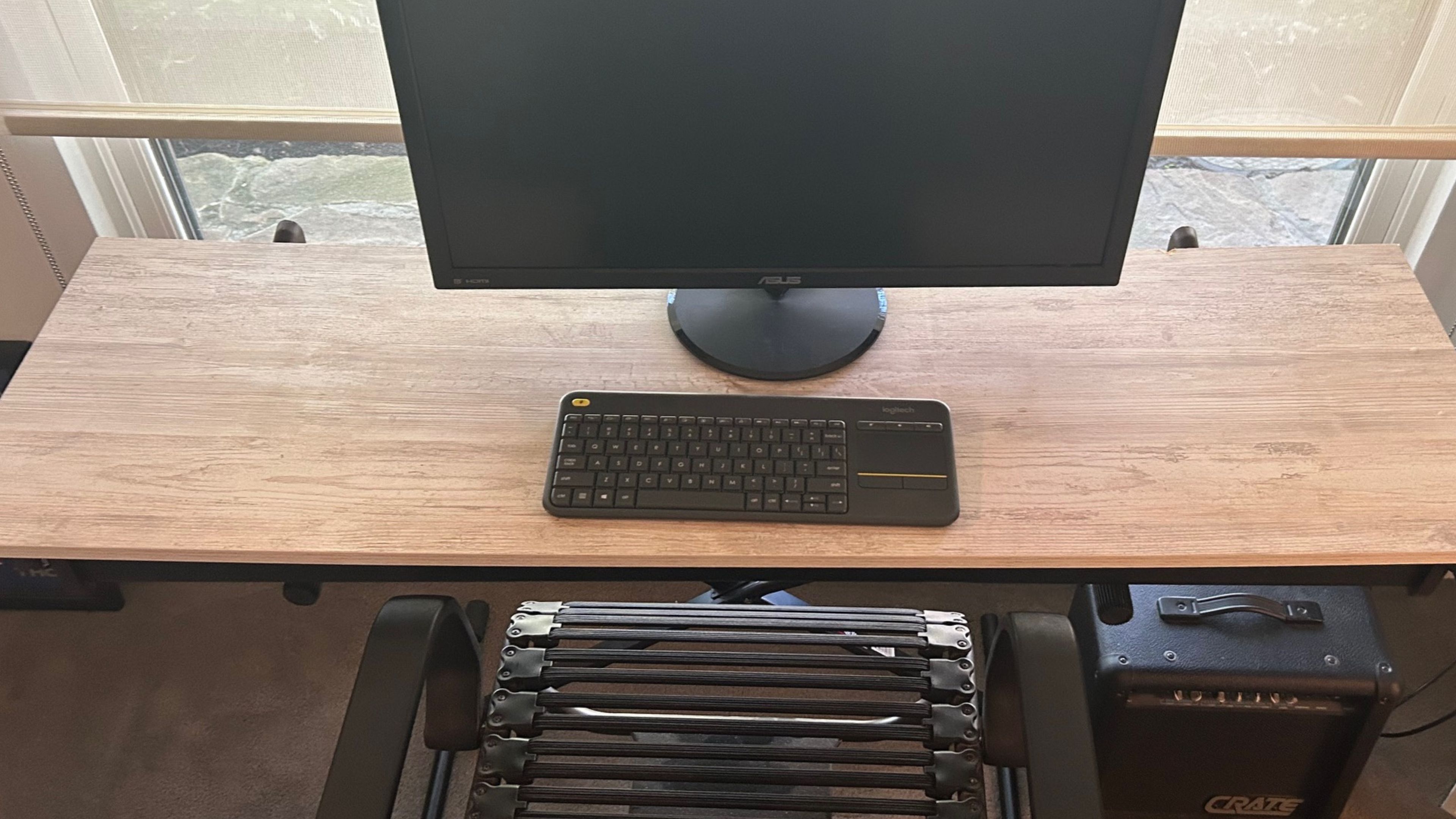 Keyboard cover styled as a clean extra surface for a musician's workspace